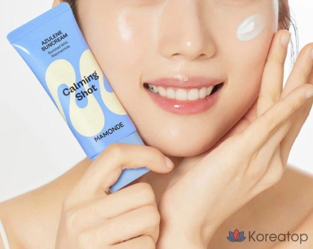 Солнцезащитный крем Mamonde Calming Shot Azulene Sunscreen SPF50+ PA++++, 35 мл, 1 шт.