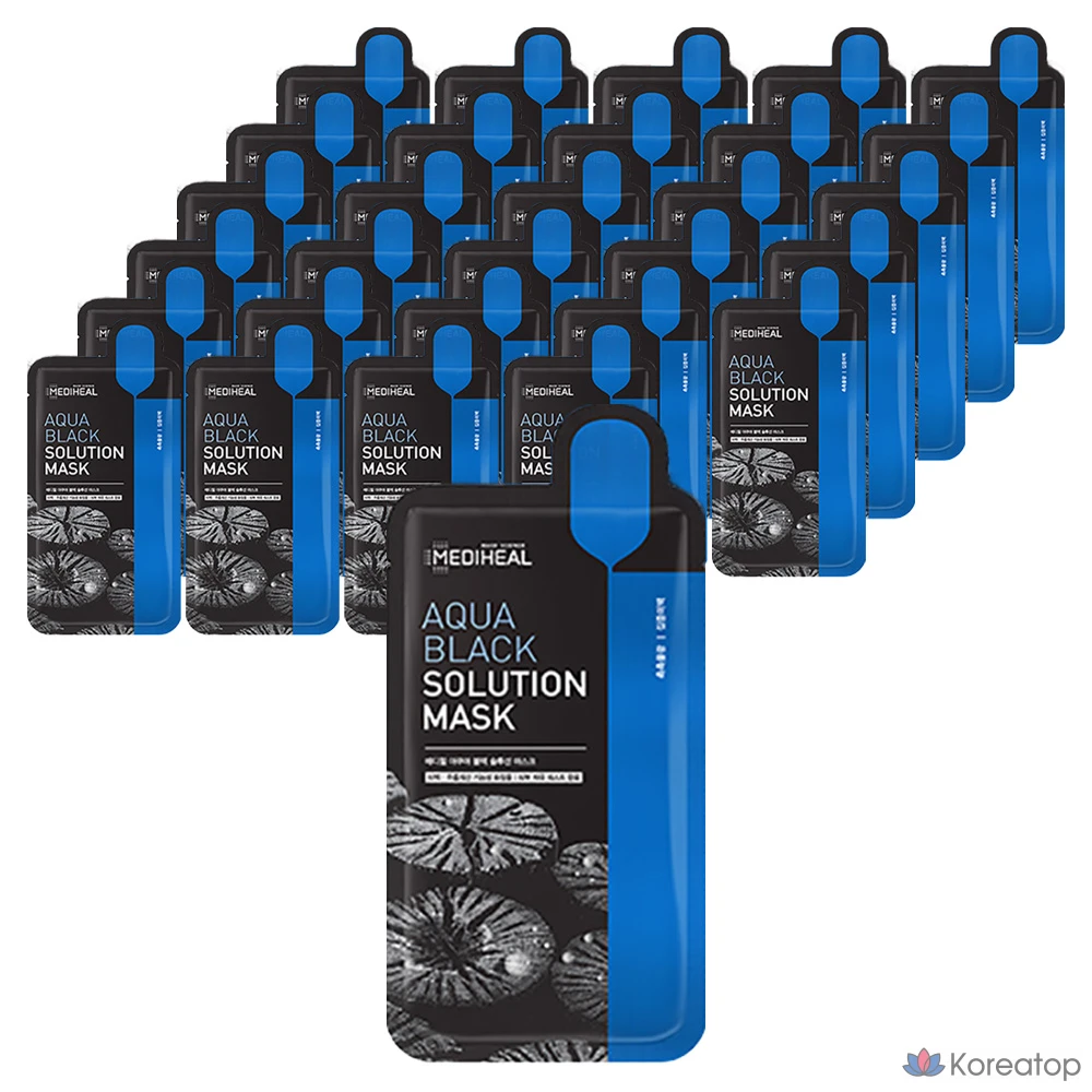 Тканевая маска для лица MEDIHEAL Aqua Black Solution Mask, 23 мл, 90 шт.