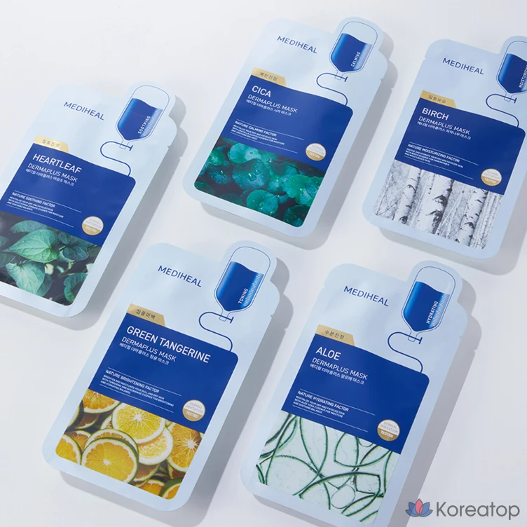 Маска для лица Mediheal Derma Plus Green Tangerine, 1 упаковка, 10 штук