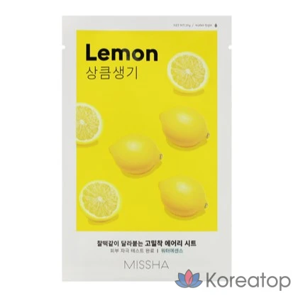 Маска для лица Missha Airy Close-Fit Sheet Mask со вкусом лимона, 1 упаковка, 1 шт.