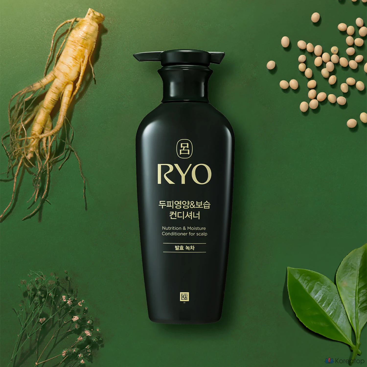 Увлажняющий питательный кондиционер для кожи головы Ryo с ферментированным зеленым чаем, 400 мл, 1 шт.