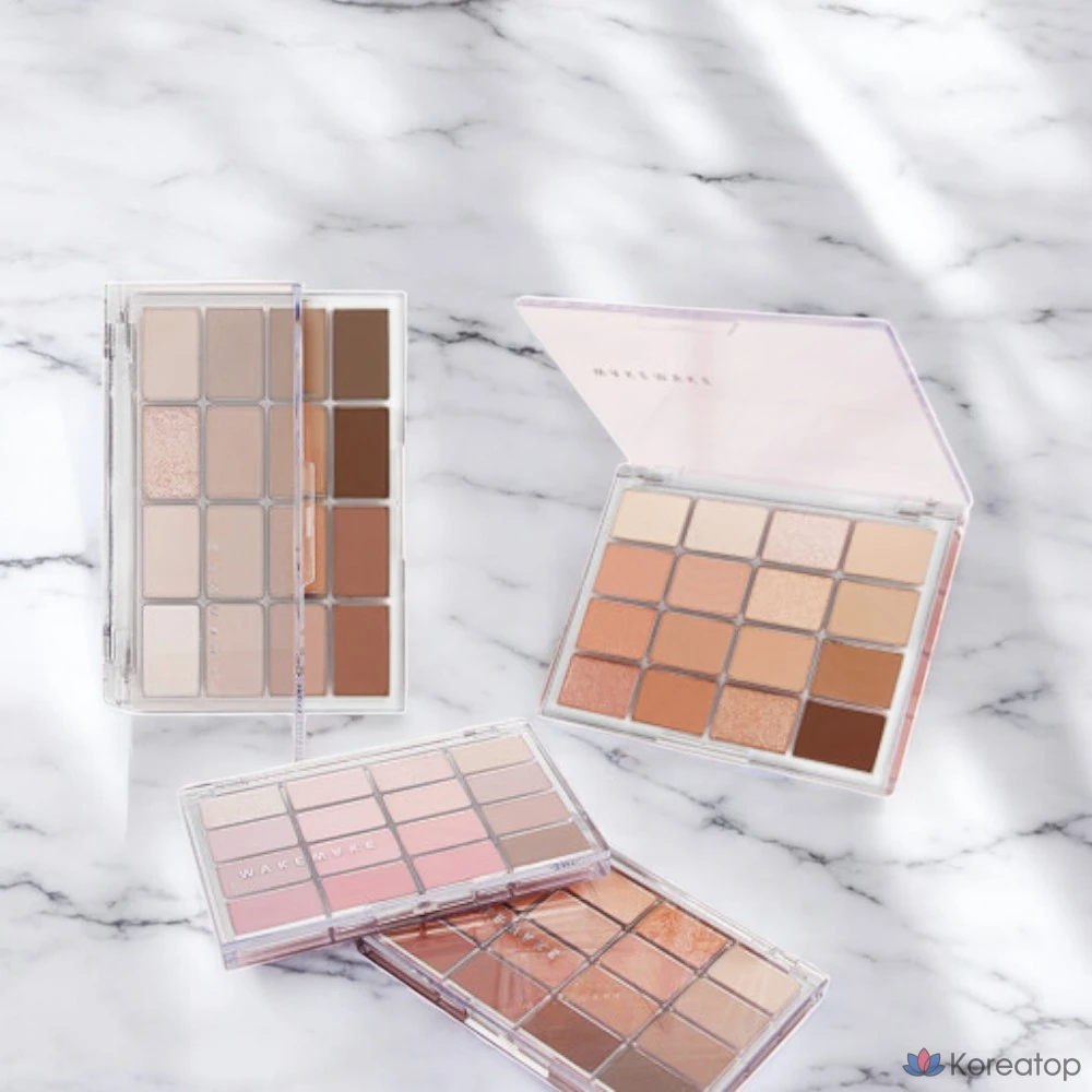 Палетка теней для век WAKEMAKE Soft Blurring Eye Palette, 16 цветов, № 20 Tangerine Beach Blurring, 1 шт.