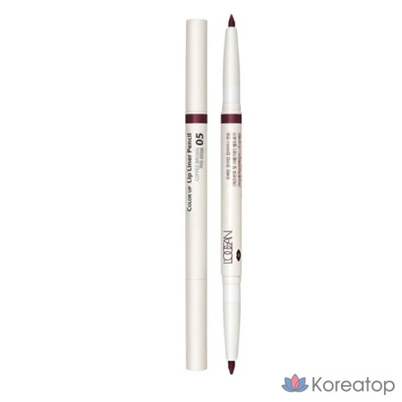 Карандаш для губ L'OCEAN Auto Dual Lip Liner, 0,5 г, цвет «кофейно-коричневый», 1 шт.