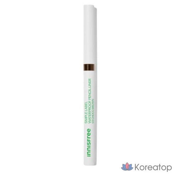 Водостойкий карандаш-лайнер Innisfree Simple Label 0,1 г, 03 CHOCO BROWN (шоколадно-коричневый), 1 шт.