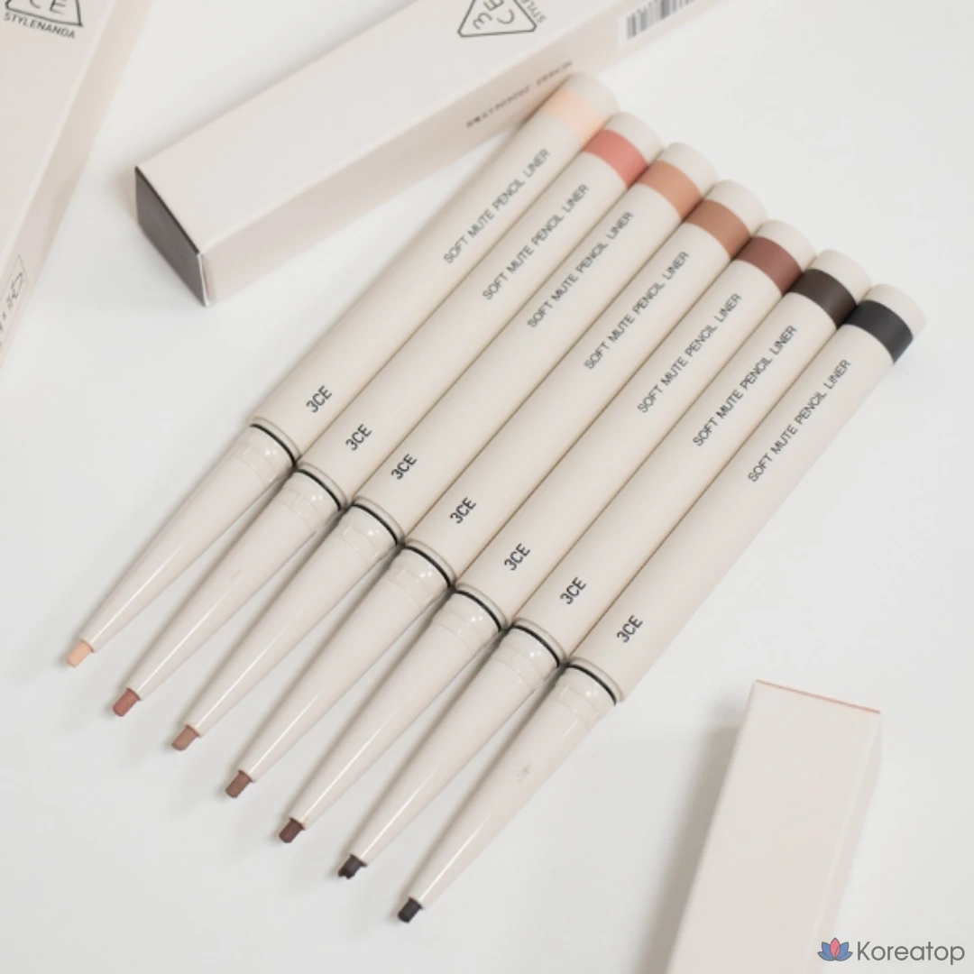 Карандаш-лайнер 3CE Soft Mute Pencil Liner, 7 оттенков, MILDY BLACK, 1 шт.