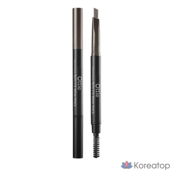 Карандаш для бровей Ottie Natural Drawing Auto Eyebrow Pencil 0.2g, цвет 03 (серо-коричневый), 1 шт.