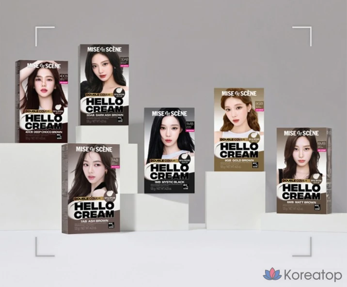 Шампунь и краска для волос Mise en Scene Hello Cream Double Cover, пепельно-коричневый, 1 шт., фото 9