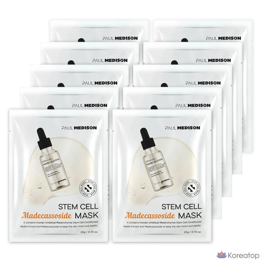 Маска PAUL MEDISON Stem Cell Madecassoside, 10 штук, 1 упаковка