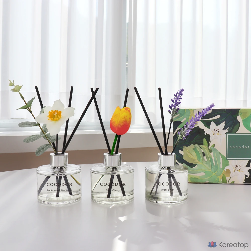 Диффузор для дома Cocodor Botanic Scent, оттенок B (Black Cherry + Yangjae Flower Market + Bookstore in the Wood), 120 мл, 3 шт., фото 2