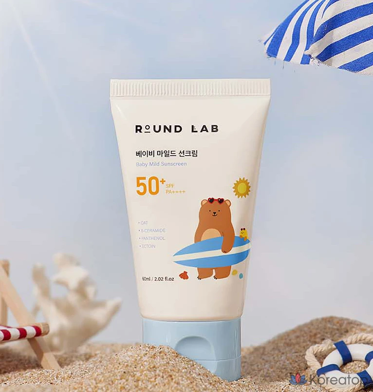 Детский солнцезащитный крем Round Lab Baby Mild Sunscreen SPF50+ PA++++, 60 мл, 1 шт.