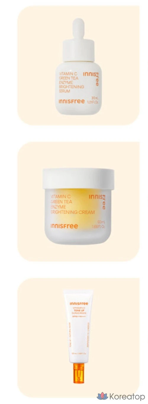 Набор Innisfree Vita C Green Tea Enzyme Blemish Toning Serum 30 мл + 15 мл + 2 подушечки, 1 шт.