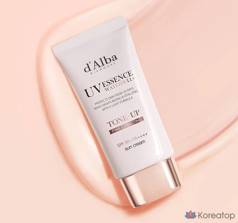 Набор из 2 флаконов солнцезащитного крема D'alba Waterful Tone-Up Sunscreen SPF50+ PA++++ 50 мл и балансирующего веганского геля для умывания 15 мл (1 шт.)