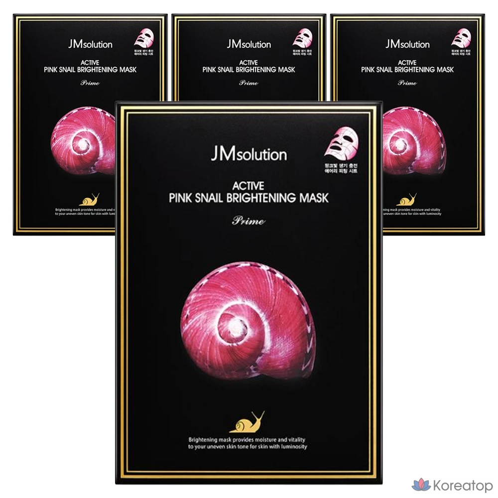 Осветляющая маска для лица JM Solution Active Pink Snail Brightening Mask Prime, 30 мл, 10 штук, 4 упаковки