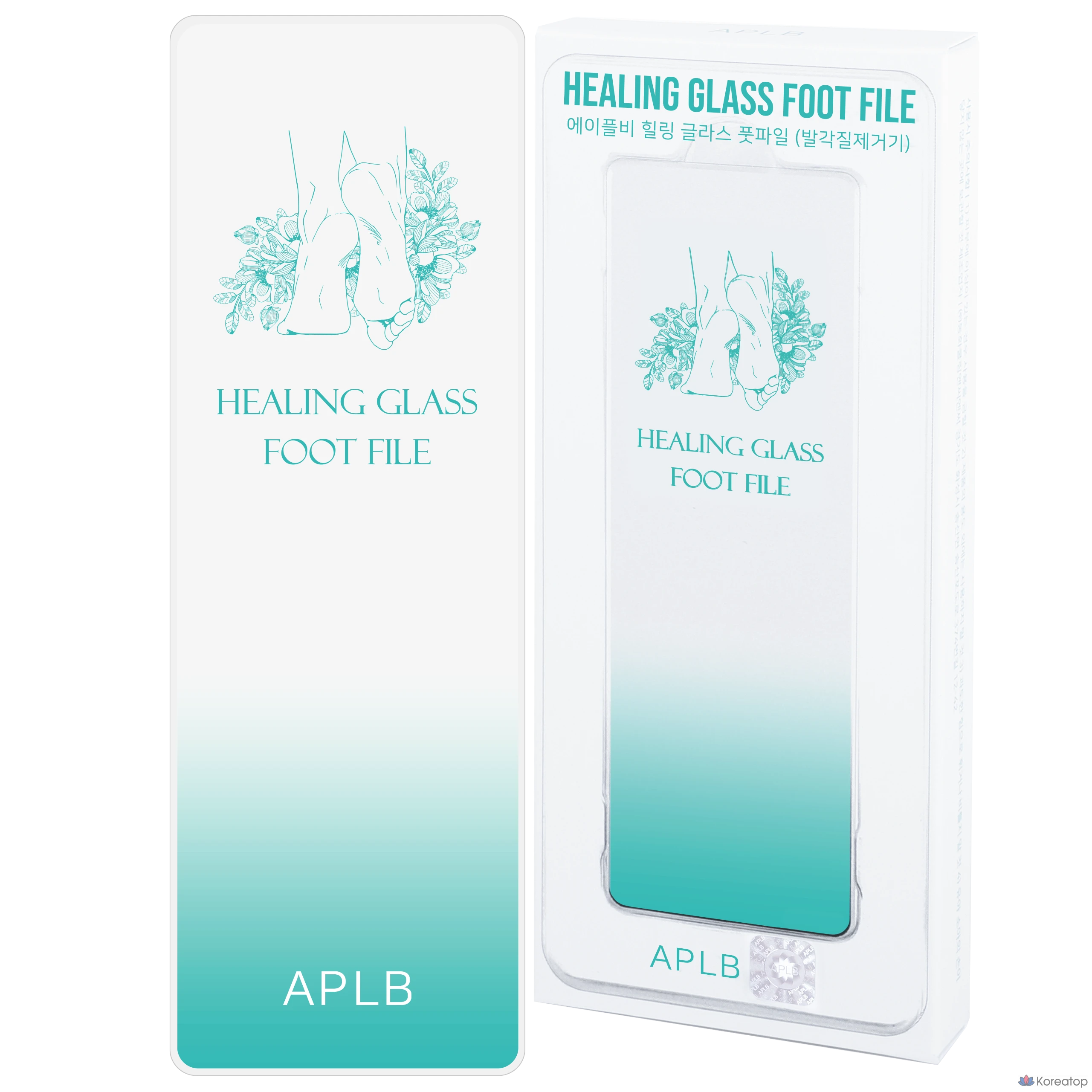 Пилка для ног APLB Healing Glass, мятный цвет, 1 упаковка.