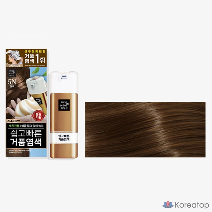 Mise en Scene пенная краска для волос, 5N коричневый, 1 шт., фото 2