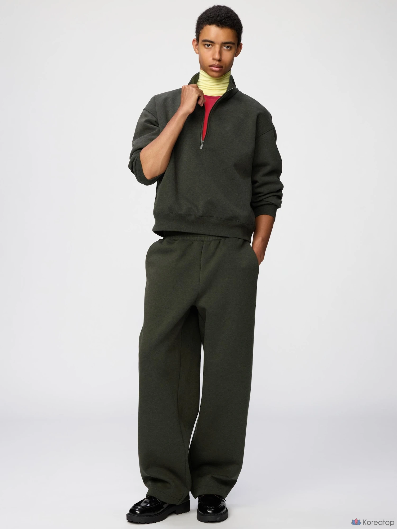 Брюки Uniqlo Sweat Wide Pants, длина штанины 66-72 см