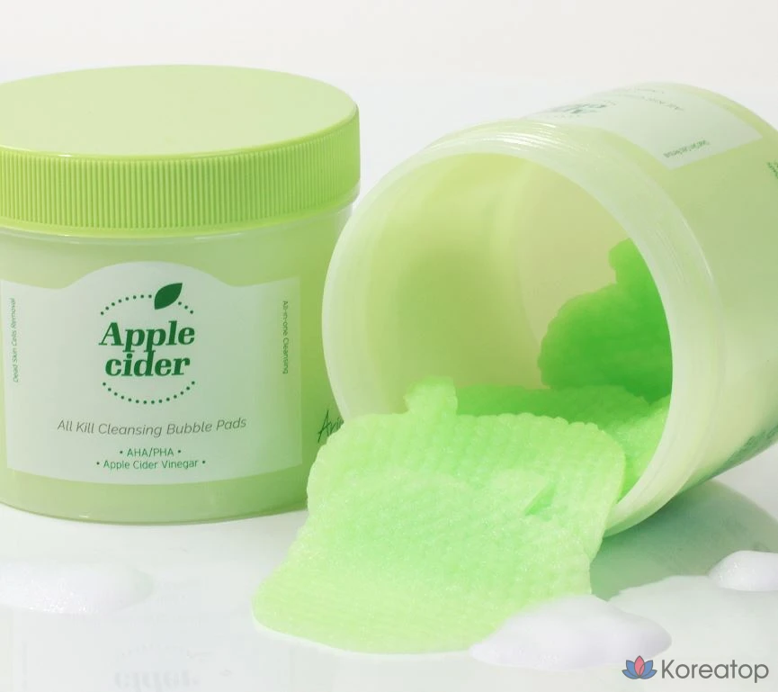 Очищающие пенные подушечки для лица Ariel с яблочным уксусом, 60 листов, 1 упаковка