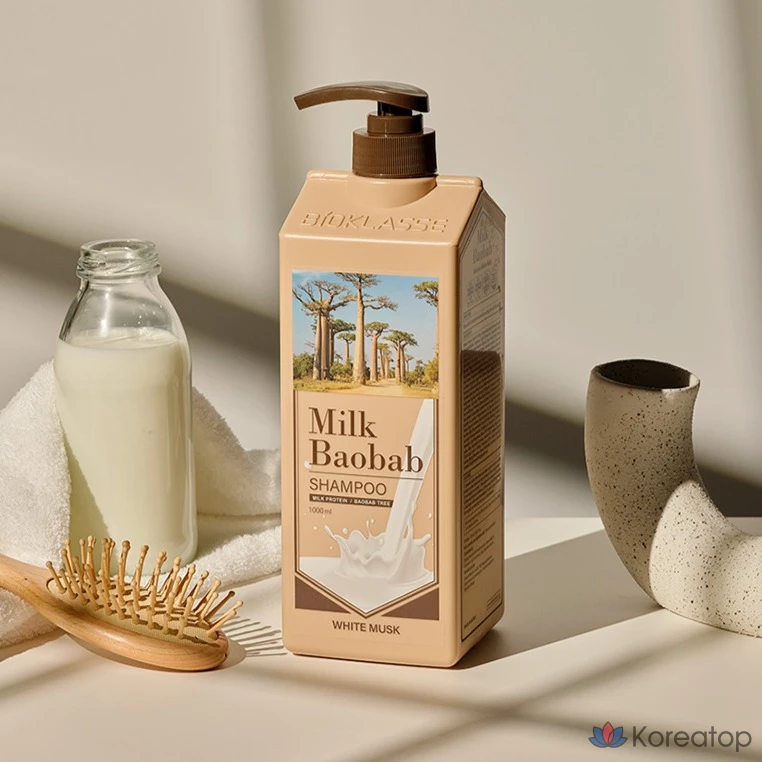 Шампунь Milk Baobab Perfume 500 мл + средство для ухода 1 л White Musk, 1 шт.