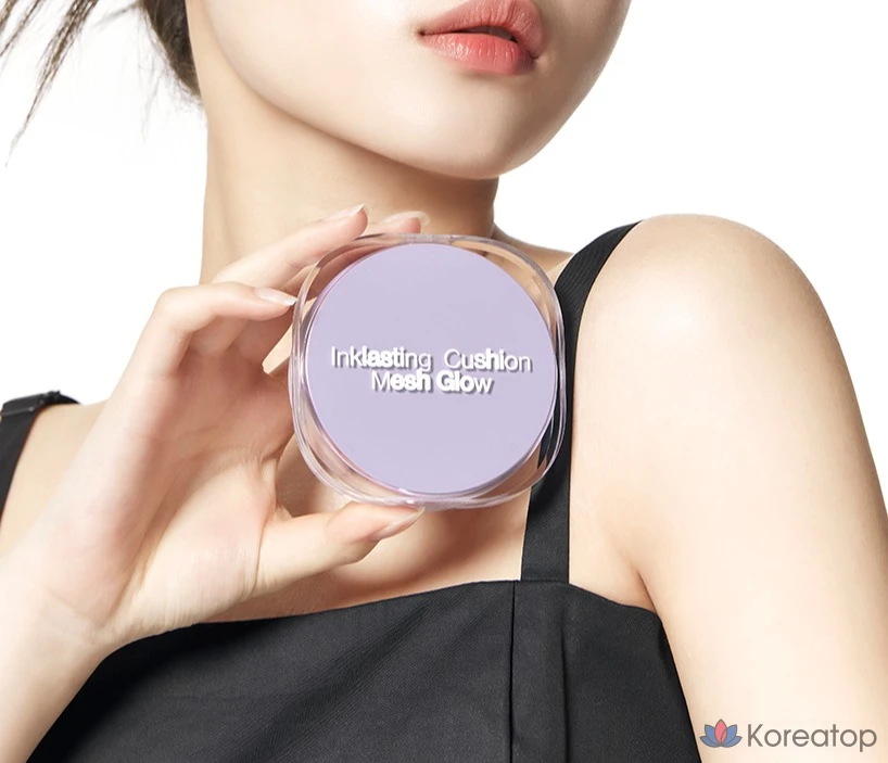 Тональный крем The Face Shop Mesh Glow Ink Lasting Cushion, 12 г, V203 Натуральный бежевый, 1 шт., фото 2