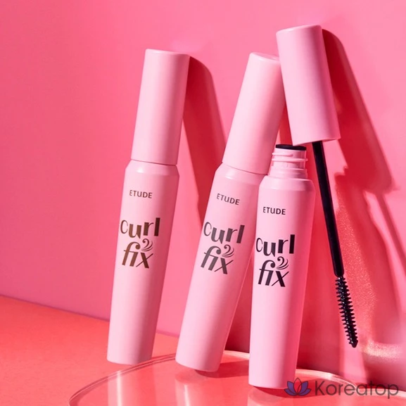 Набор туши для ресниц Etude House Curl Fix 8 г + щипцы для завивки ресниц, черный, 1 шт.