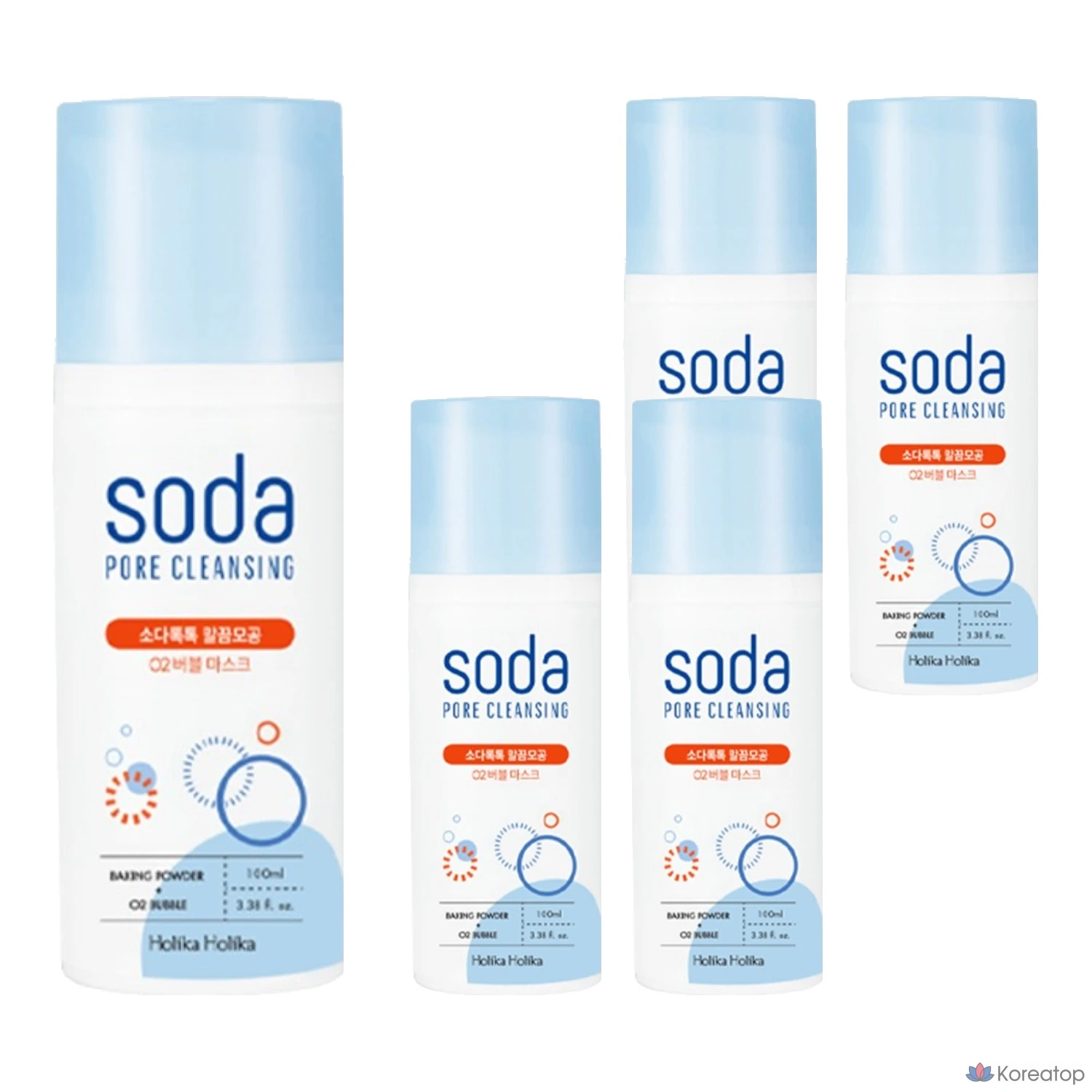 Очищающая пенка для лица Holika Holika Soda Tok Tok Pore Cleansing O2 Bubble Mask Cleansing Foam, 100 мл, 5 штук