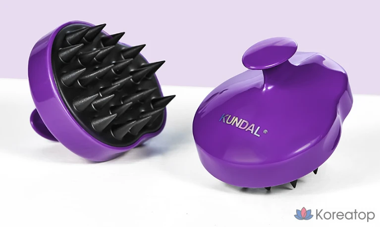Массажная щетка для мытья головы Kundal, фиолетовая, 1 шт.