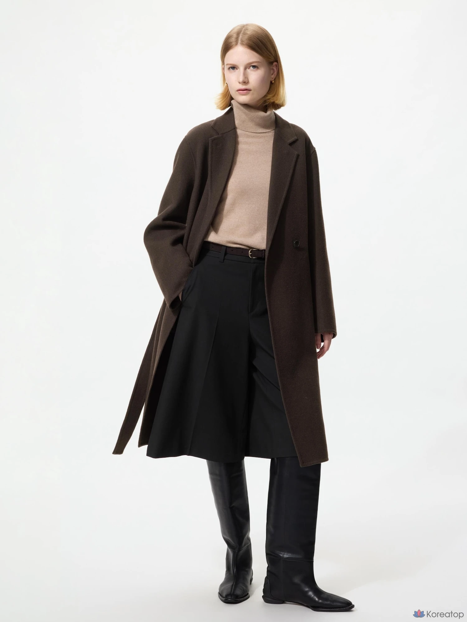 Пальто длинное Uniqlo Double Face Relax