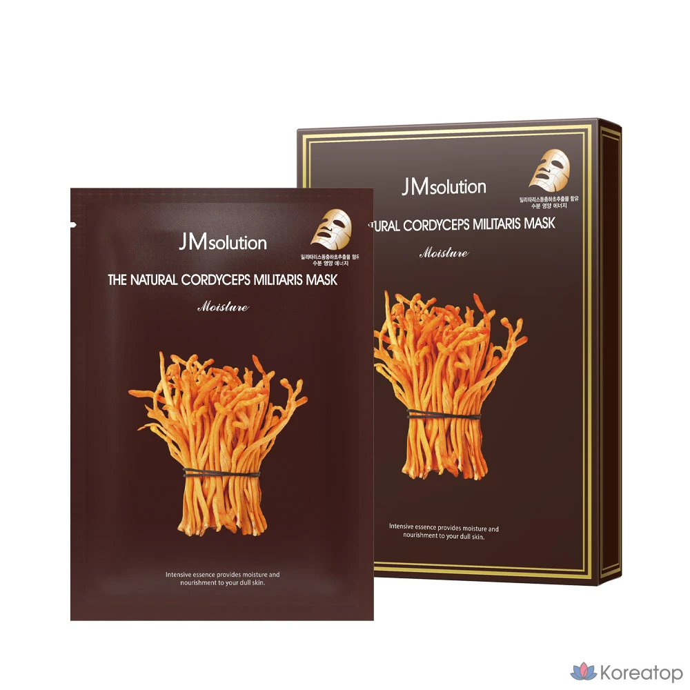 JM Solution Натуральная маска с кордицепсом, 10 листов, 5-слойная питательная маска с гиалуроновой кислотой, 10 штук, 10 упаковок, фото 2