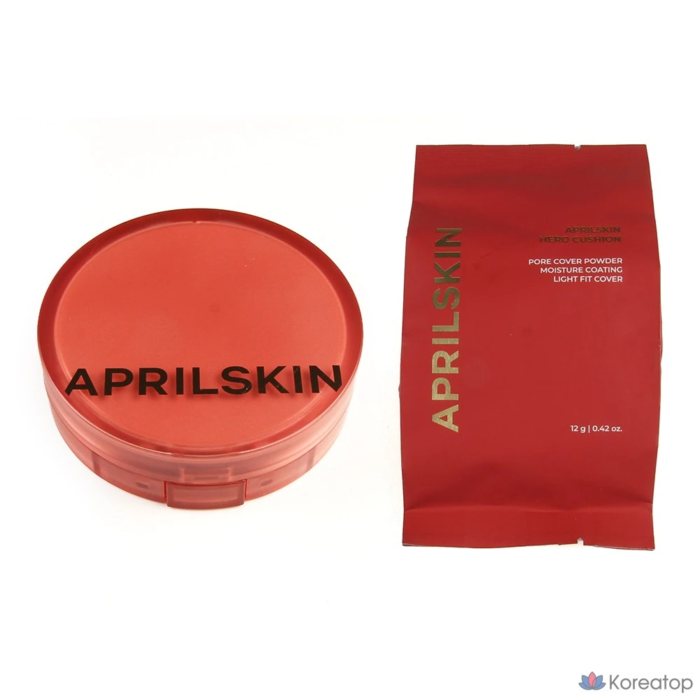 Набор April Skin Hero Cushion 12 г: основной продукт + сменный блок + маска, № 19 Fair Beige, 1 шт.