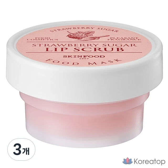 Скраб для губ Skinfood Strawberry Sugar Food Mask, 21 г, 3 шт., аромат клубники.