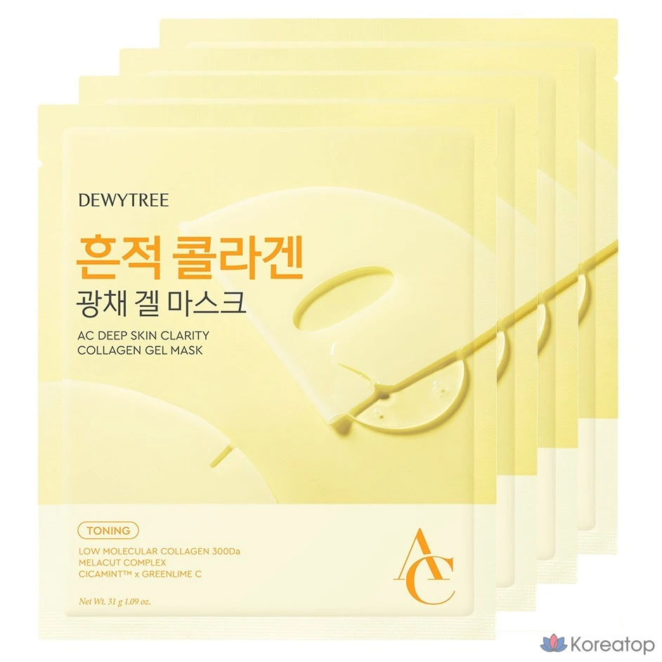 Гелевая маска Dewtree AC Deep Trace с коллагеном, 4 шт., 1 упаковка
