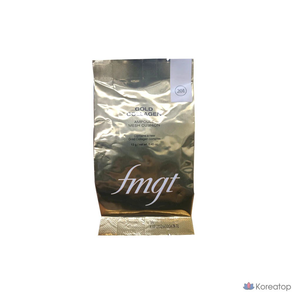 Тональный крем-кушон The Face Shop FMGT Gold Collagen Ampoule Mesh Cushion, № 203, натуральный бежевый, 1 шт.