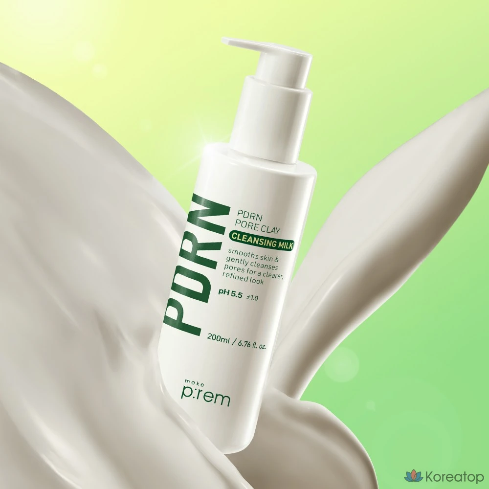 Очищающее молочко для пор MAKE P:REM PDRN с глиной, 200 мл, 200 г, 1 шт.