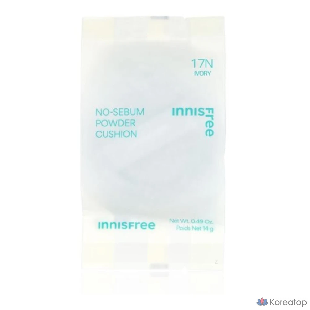 Сменный блок для пудры-кушона Innisfree No-Sebum Powder Cushion, 14 г, 17N IVORY (слоновая кость), 1 шт.