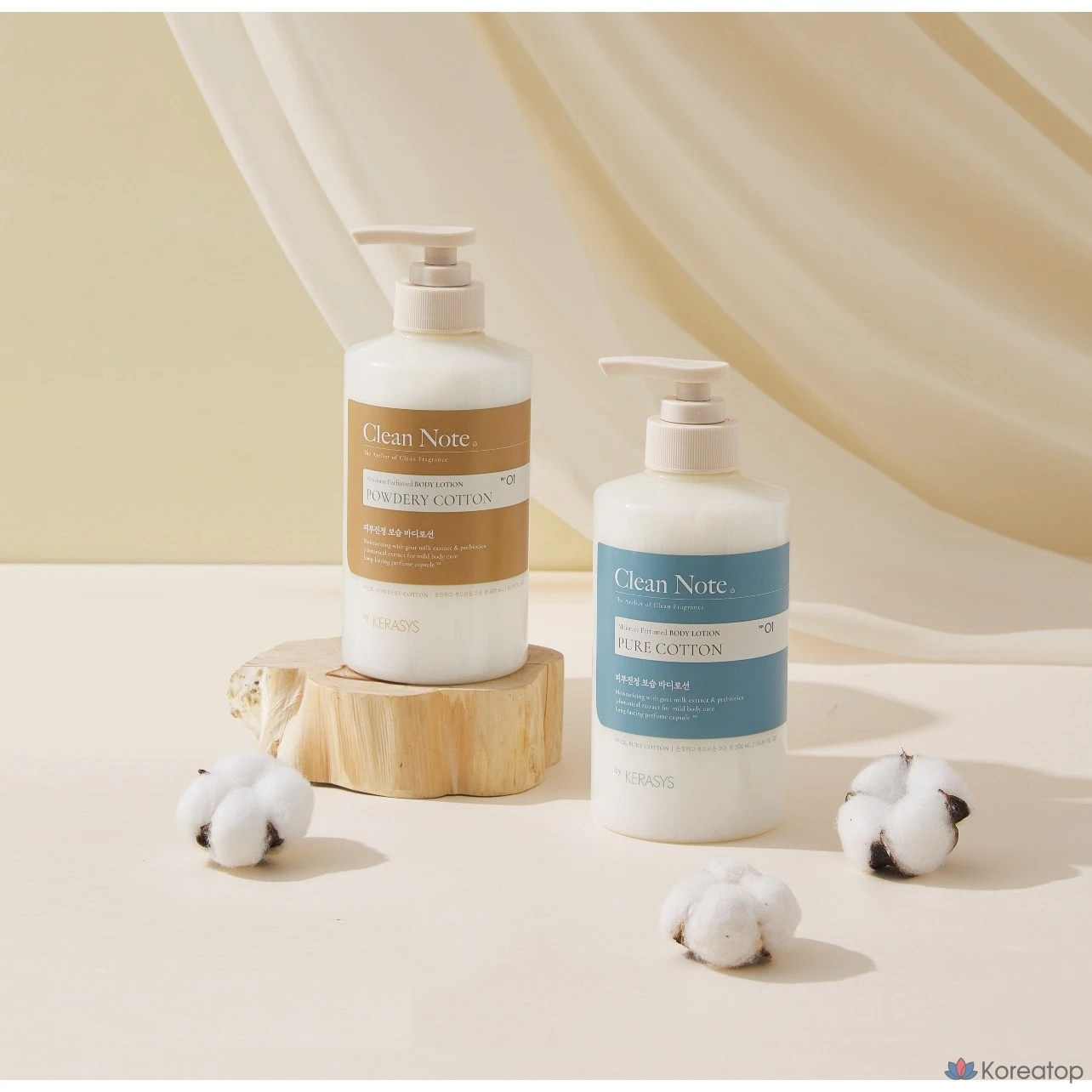 Лосьон для тела KeraSys Clean Note с ватным диском, 500 мл, 1 шт.