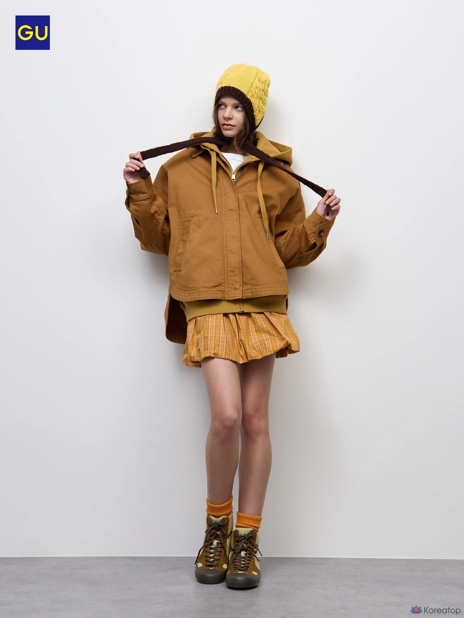 Юбка-шорты Uniqlo Low Waist Balloon Check Mini Skorts, в клетку