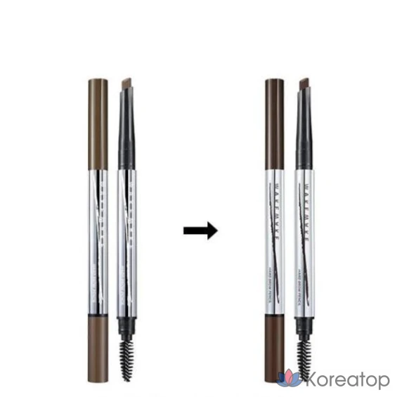 Wakemake Натуральный жесткий карандаш для бровей, Сменный блок, 04 Глубокий серо-коричневый, 1 шт., фото 2