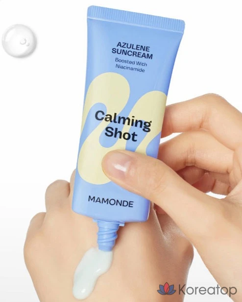 Солнцезащитный крем Mamonde Calming Shot Azulene Sunscreen SPF50+ PA++++, 35 мл, 1 шт.
