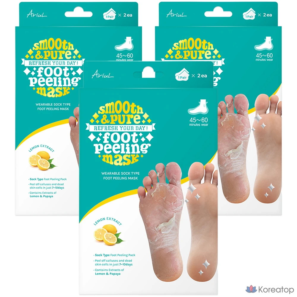 Отшелушивающая маска для ног Ariel Smooth & Pure, 2 шт., 3 шт., 68 г