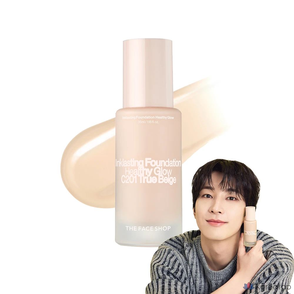 Тональный крем The Face Shop Ink Lasting Foundation Healthy Glow, C201 True Beige, 1 шт.