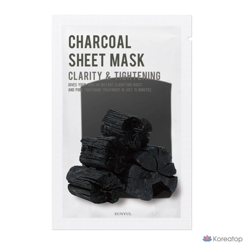 Набор угольных масок Eunyul Purity, 1 упаковка, 10 штук.