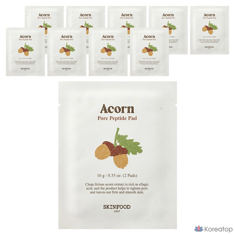 Подушечки для сужения пор Skinfood Acorn Pore Peptide, 2 упаковки (10 г), 1 упаковка (10 штук)