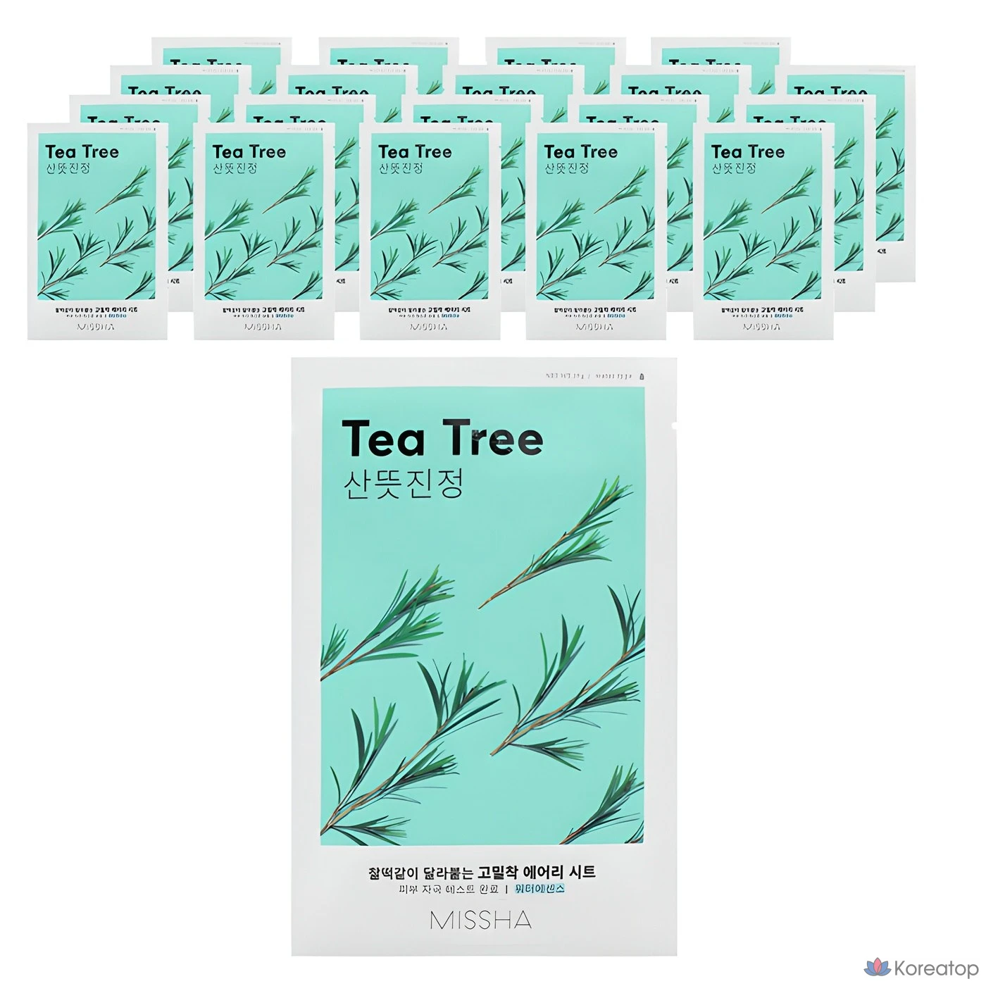 Маска-салфетка Missha Airy с маслом чайного дерева, 1 упаковка, 20 штук.