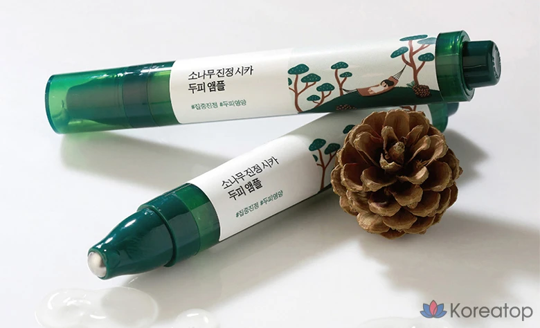 Ампула Round Lab Pine Calming Cica для успокаивающего ухода за кожей головы, 15 мл, 1 шт.