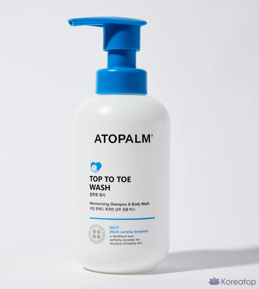 Детское универсальное средство для мытья Atopalm Top to Toe Baby All-in-One Wash, 2 флакона по 300 мл, 1 флакон 1 мл.