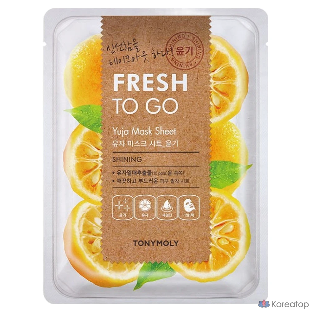 Маска для лица Tony Moly Fresh To Go Mask Sheet Yuzu, 1 упаковка, 1 шт.
