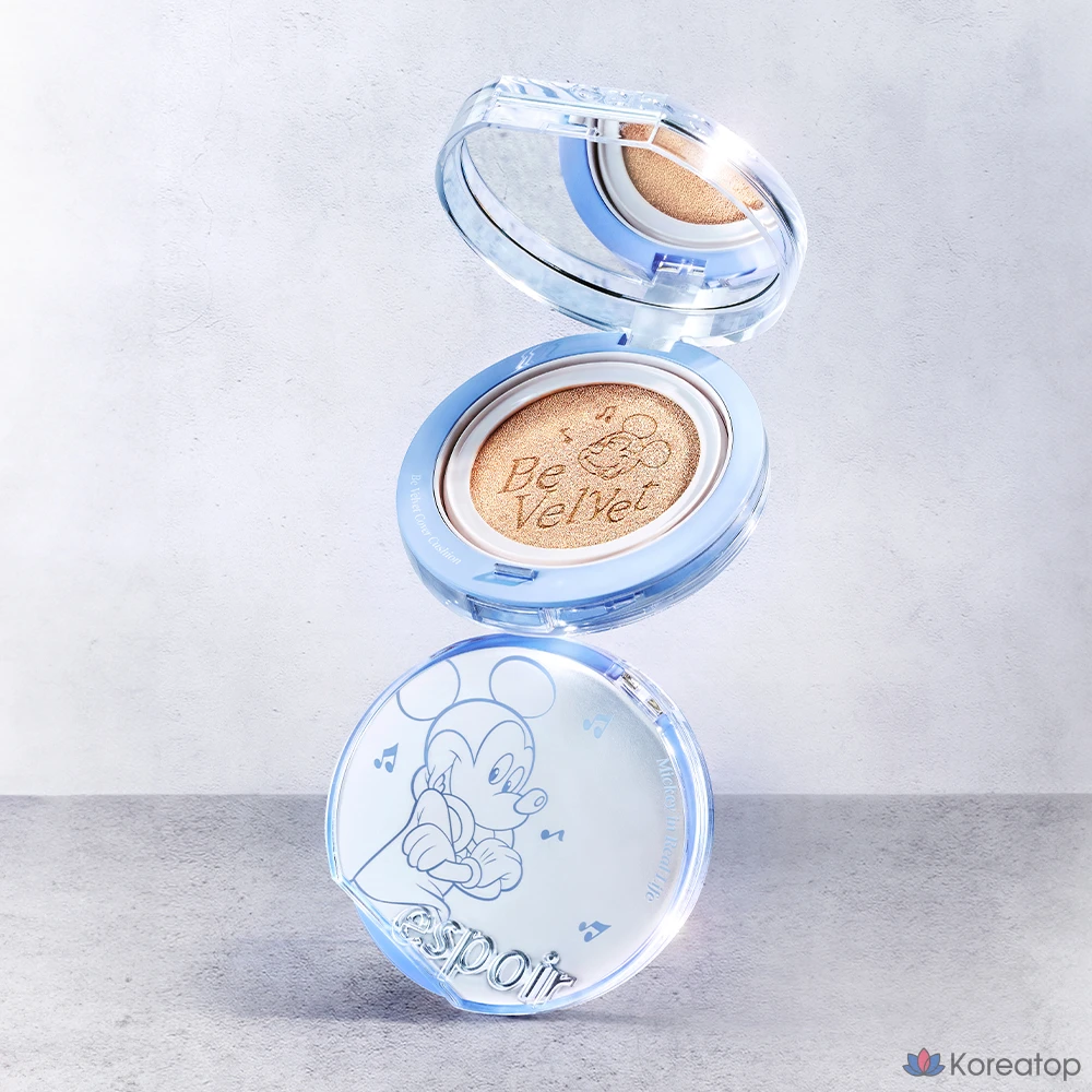 Тональный крем-кушон Espoir Disney Edition Velvet Cover Cushion SPF42 PA++ (13 г) + набор сменных блоков 13 г, № 21, цвет слоновой кости, 1 шт.