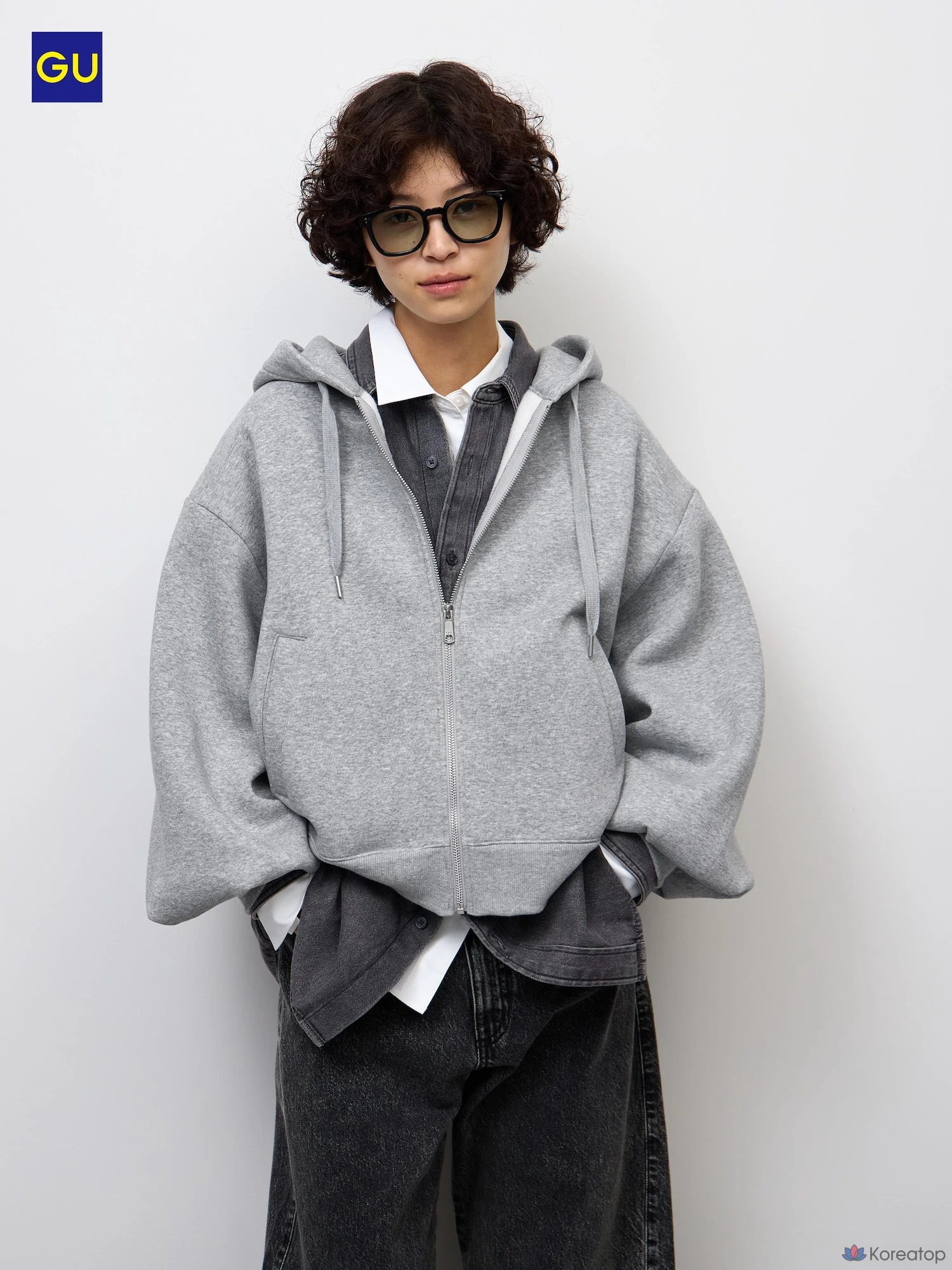 Худи на молнии Uniqlo Sweat Balloon Sleeve Full Zip Hoodie