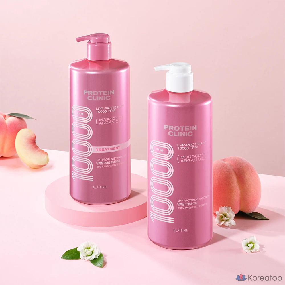 Шампунь Elastine Protein Clinic 10000 с марокканским аргановым маслом, высокопитательный, с ароматом персикового цветка, 1 шт., 1 л.