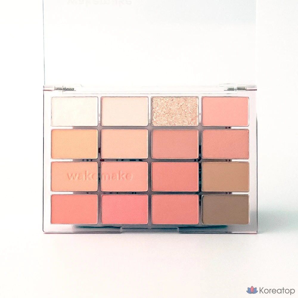 Палетка теней для век WAKEMAKE Soft Blurring Eye Palette, 16 цветов, оттенок 08 Candy Coral Blurring, 1 шт.